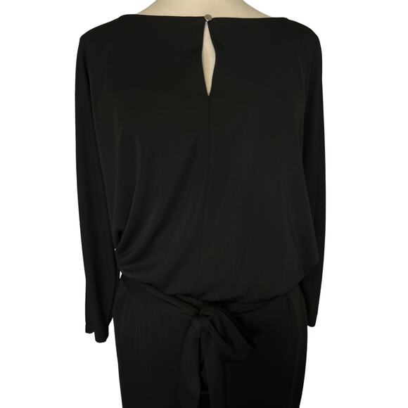 Lauren Ralph Lauren Jumpsuit Black Belted Medium Stretch Knit Long Sleeve NWT - Picture 4 of 13